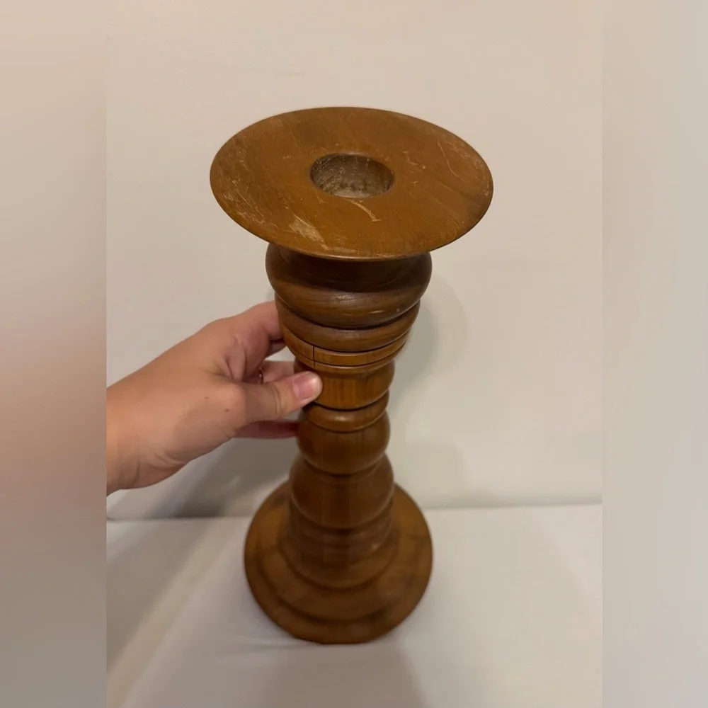 Wooden Candle Holders (Set of 2)